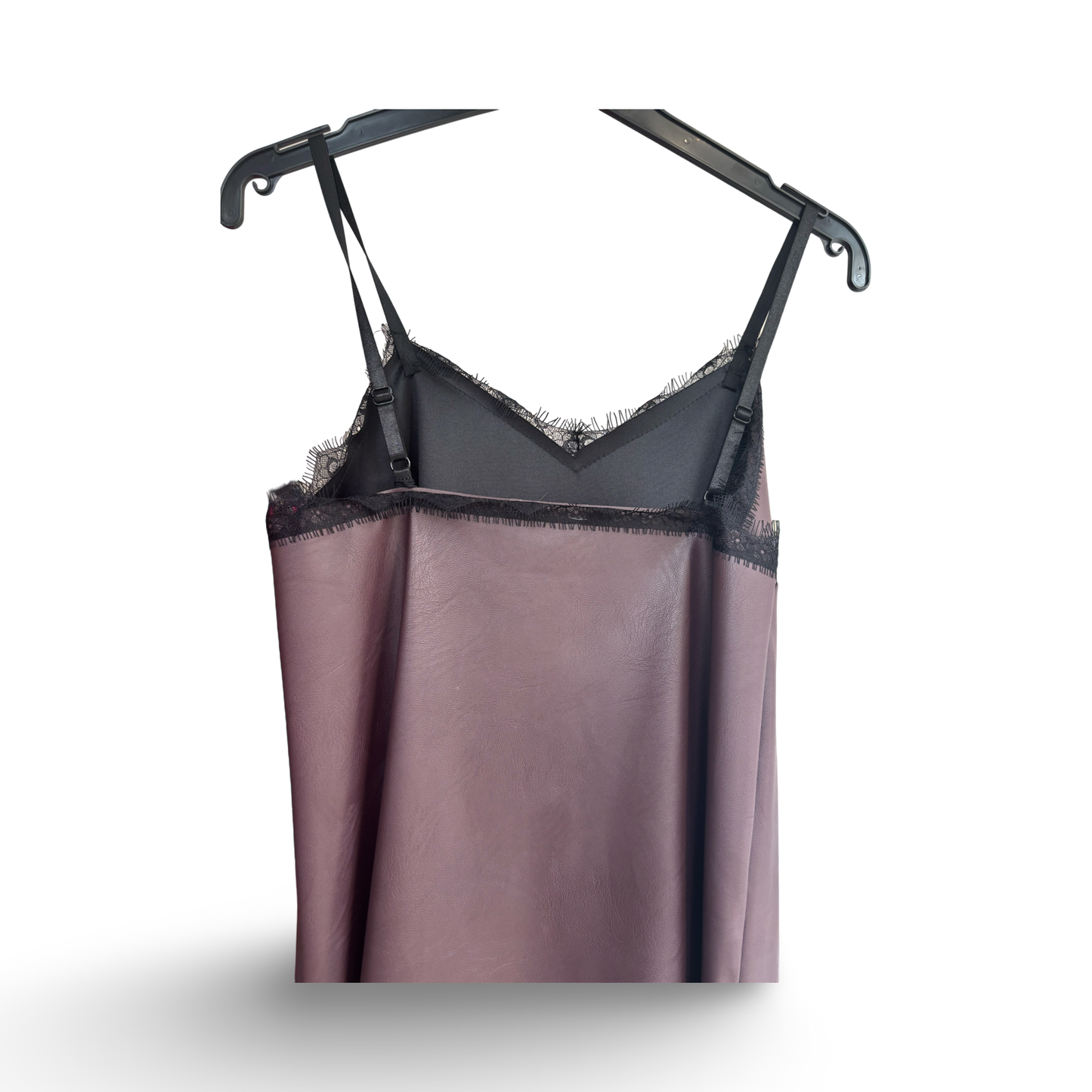 Robe similicuir prune