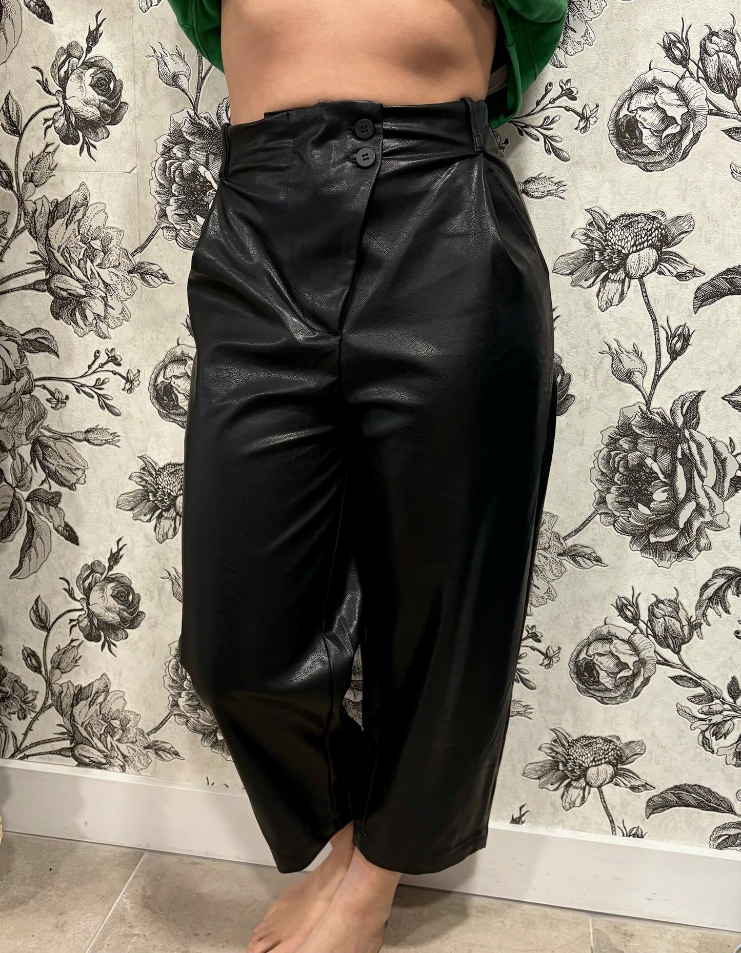 Pantalon similicuir noir
