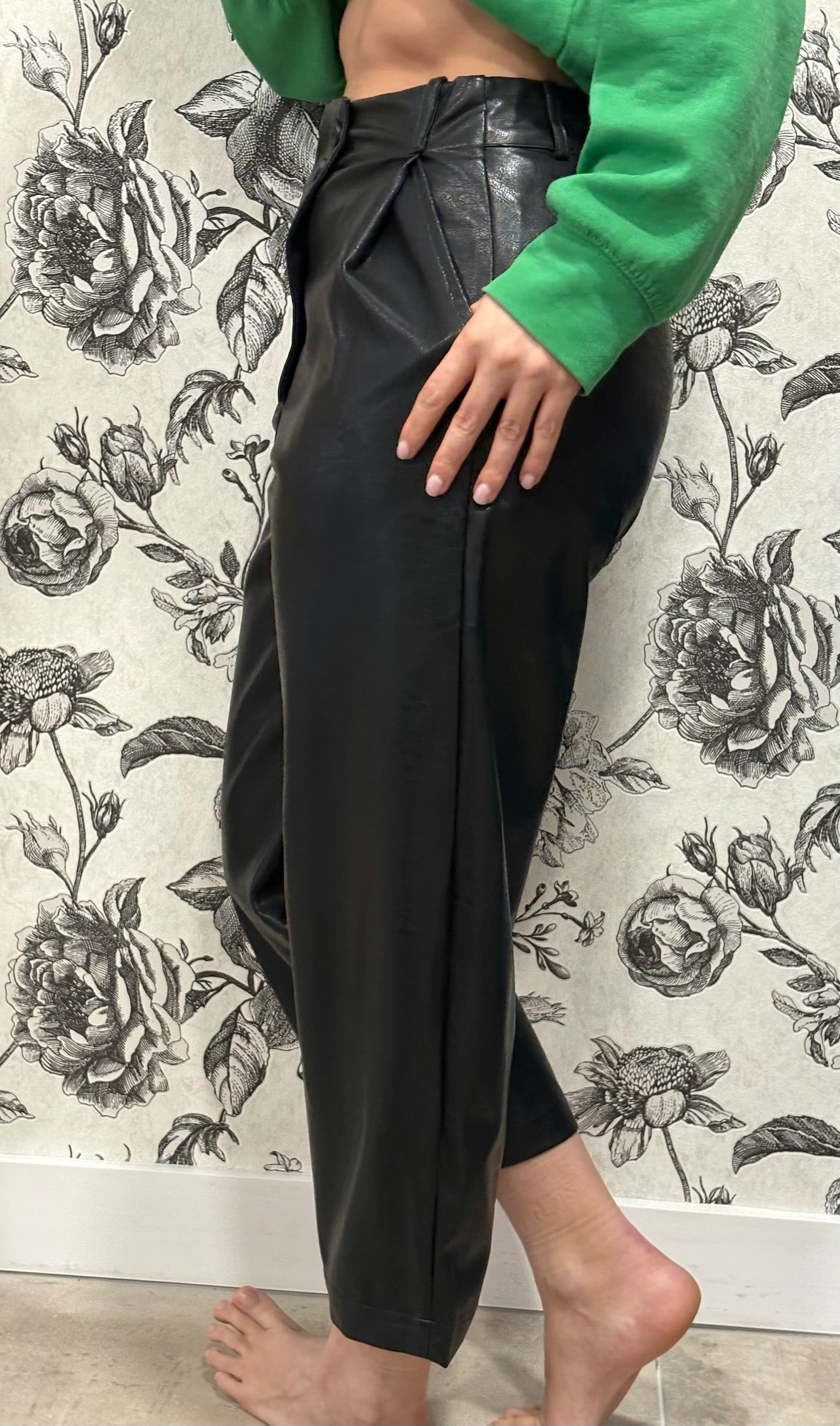 Pantalon similicuir noir