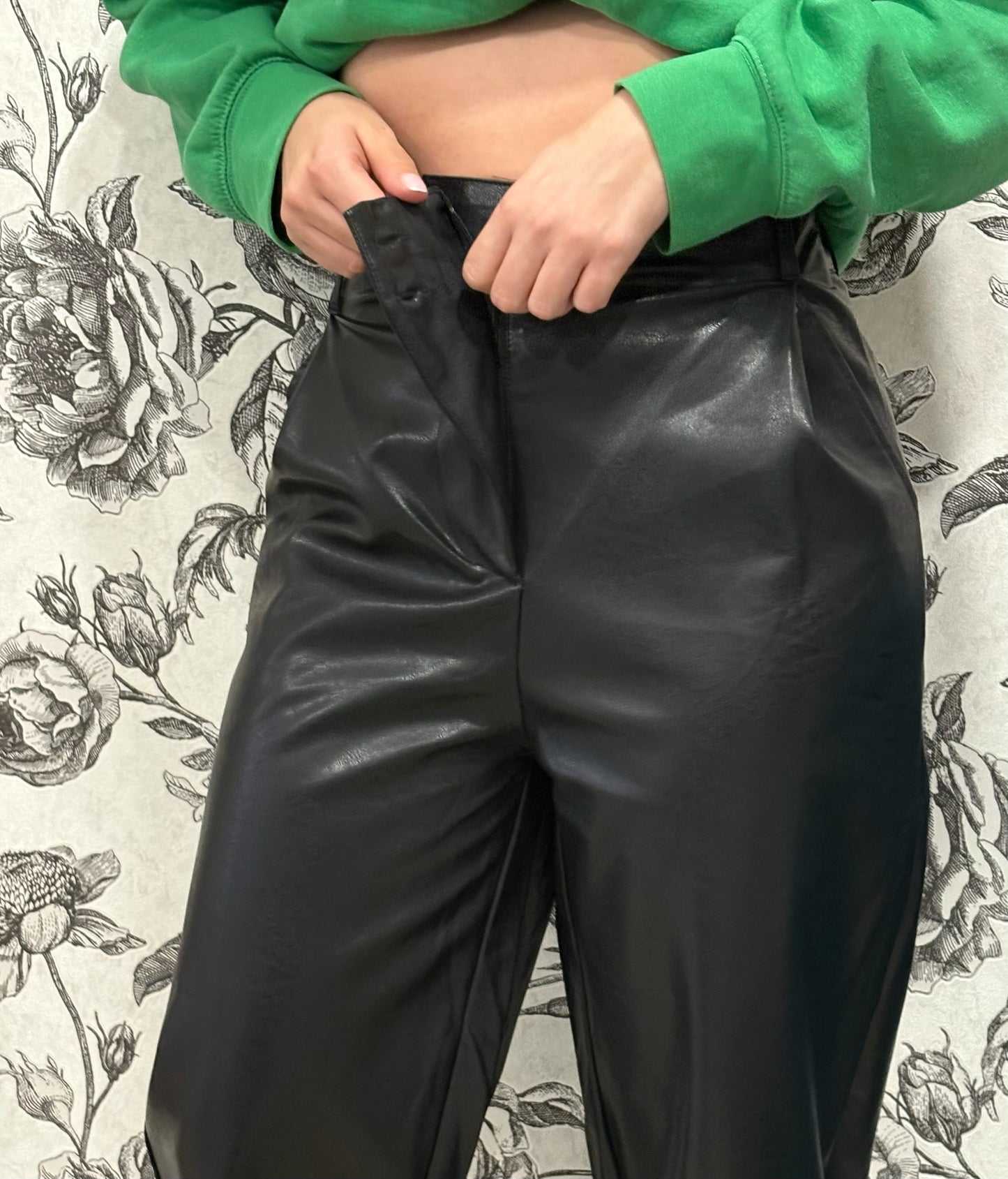 Pantalon similicuir noir