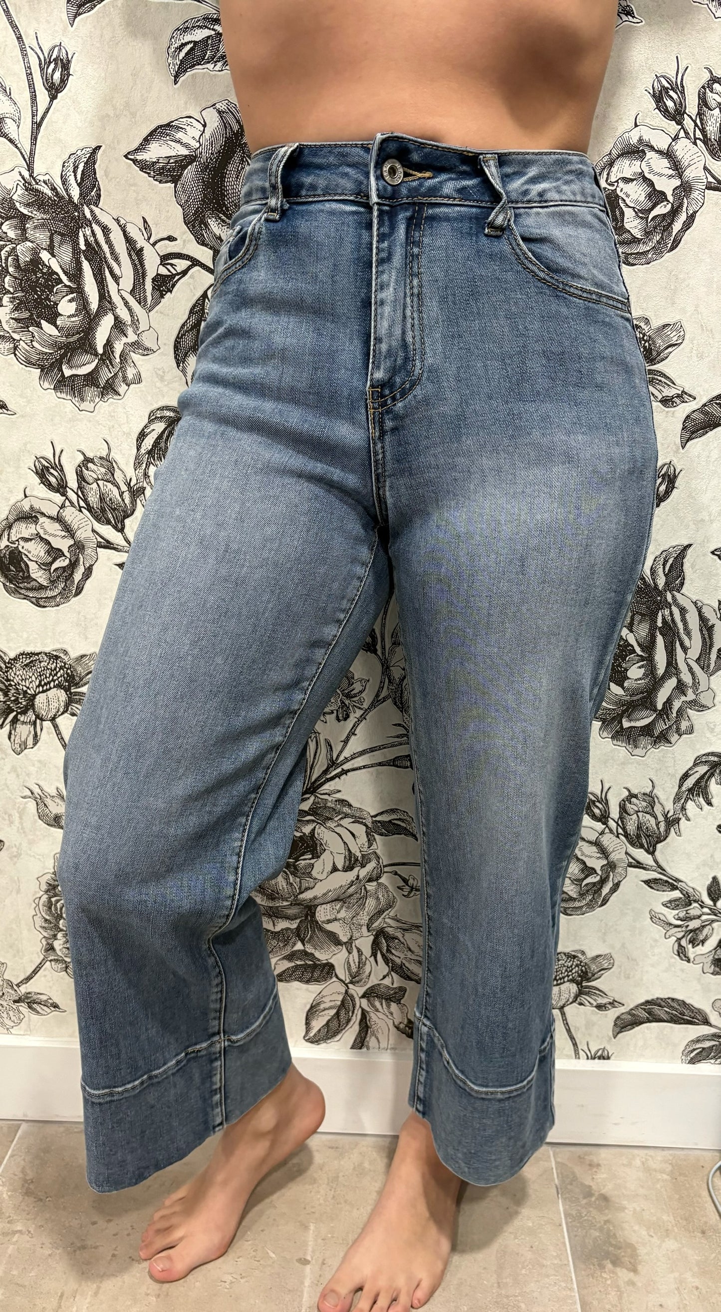 Jean large taille haute