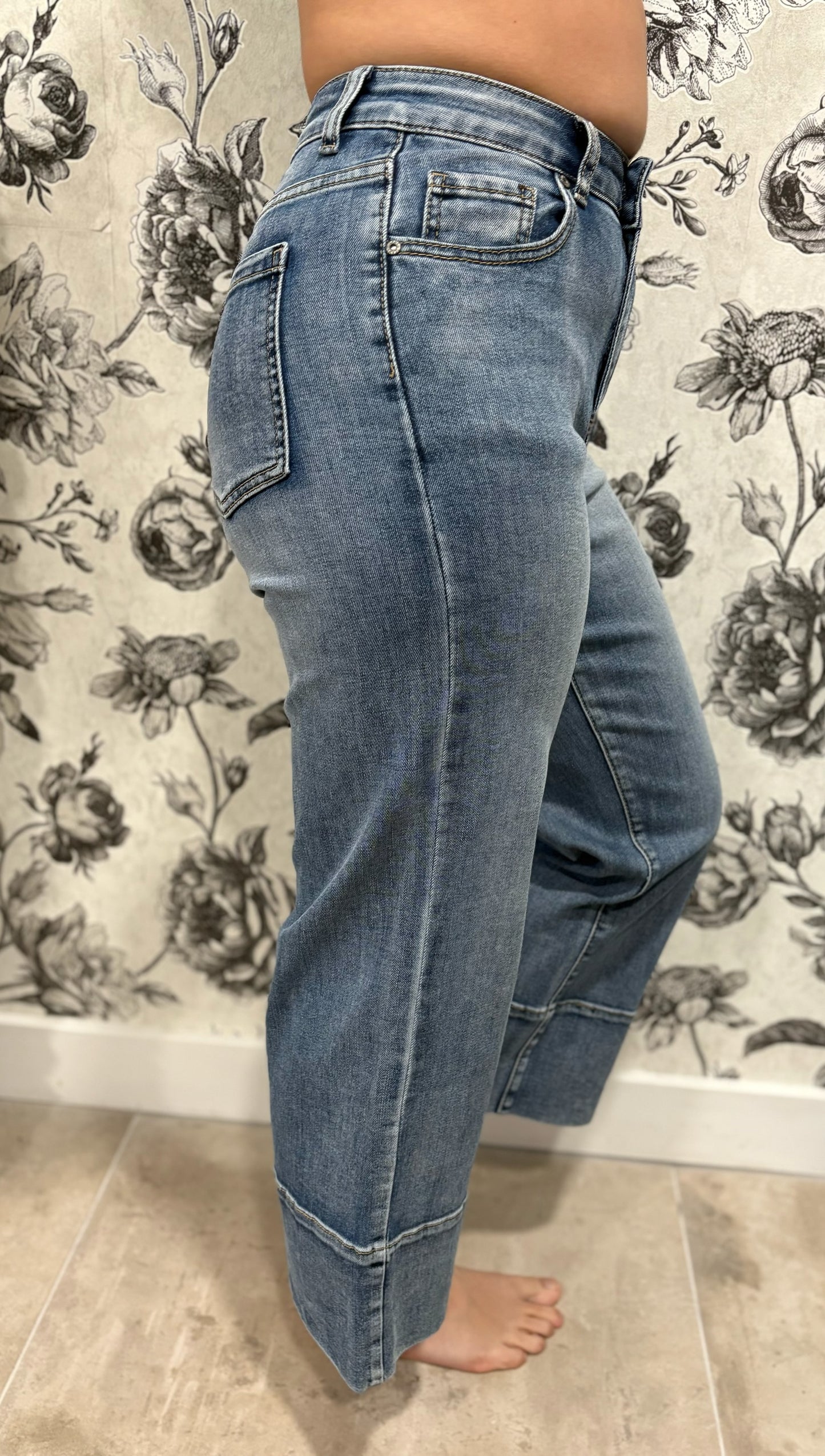 Jean large taille haute