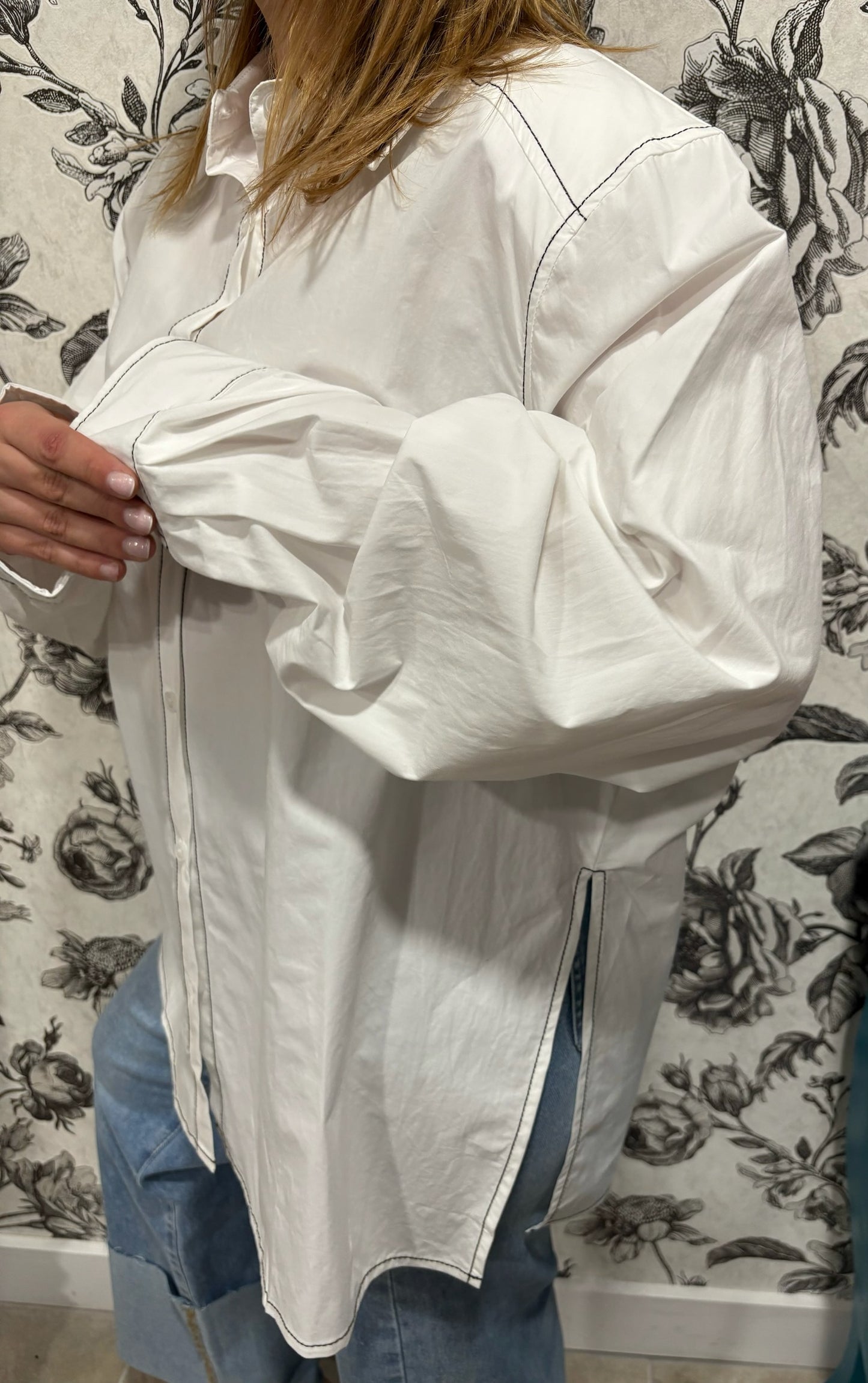 Chemise oversize à épaulettes
