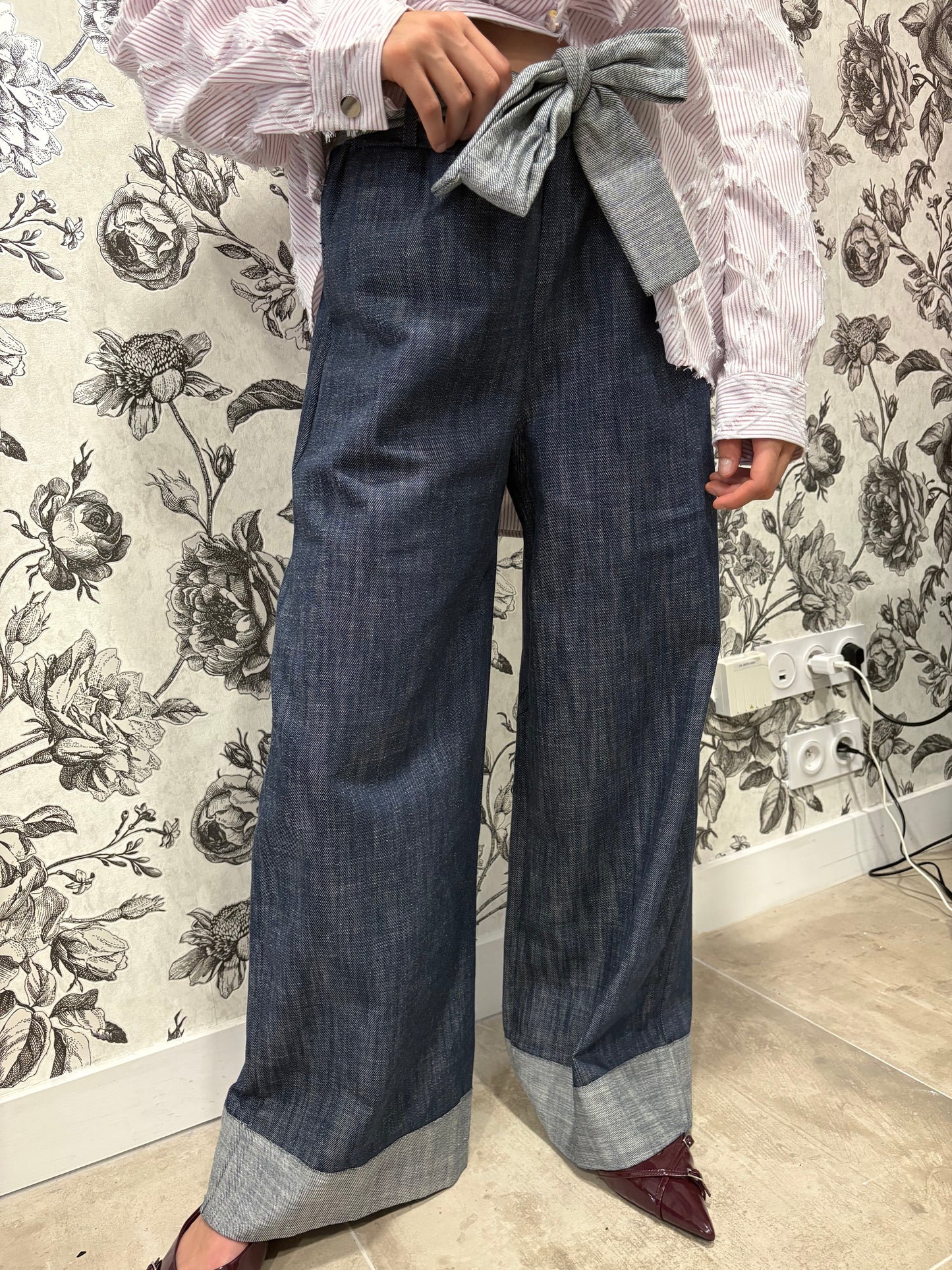 Denim large usé