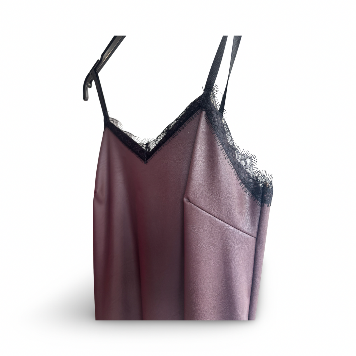 Robe similicuir prune