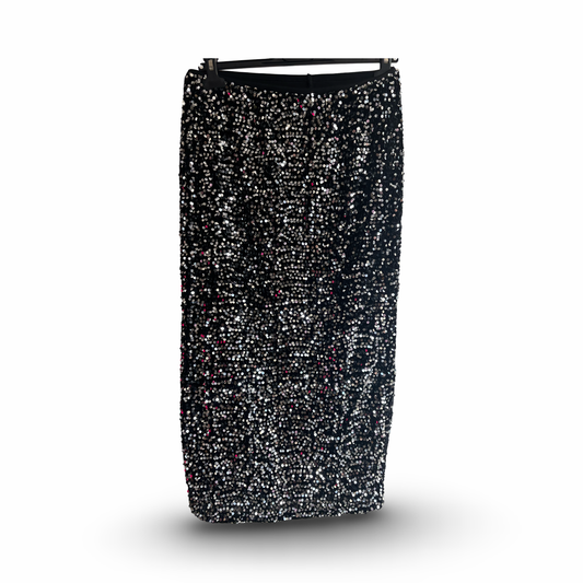 Jupe droite à sequin