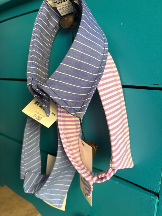 Col amovible rayé double effet