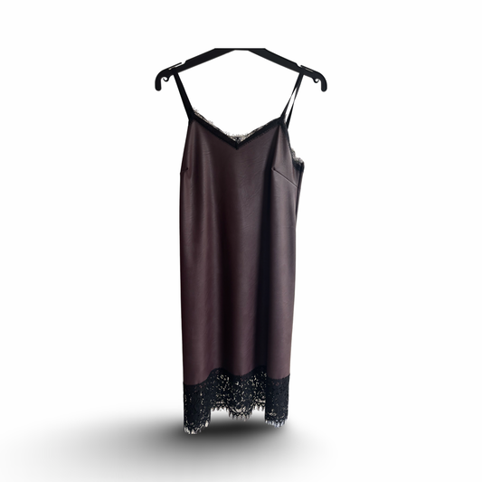 Robe similicuir prune