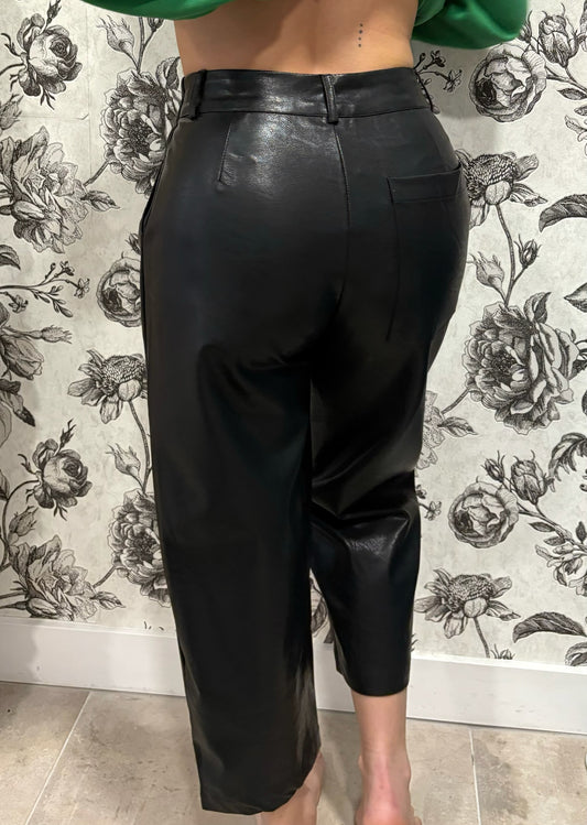 Pantalon similicuir noir