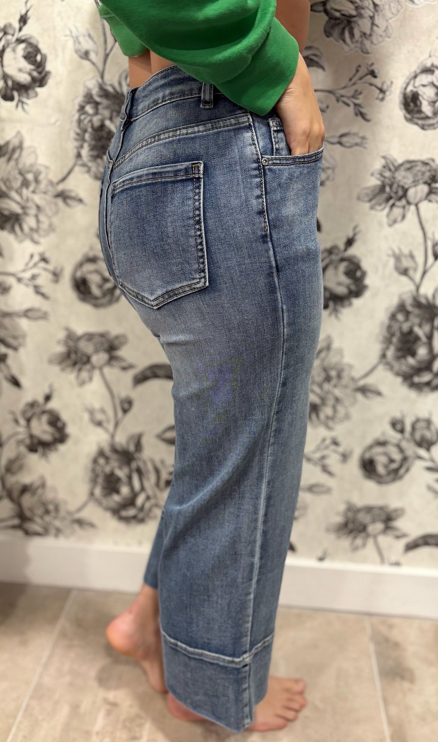 Jean large taille haute